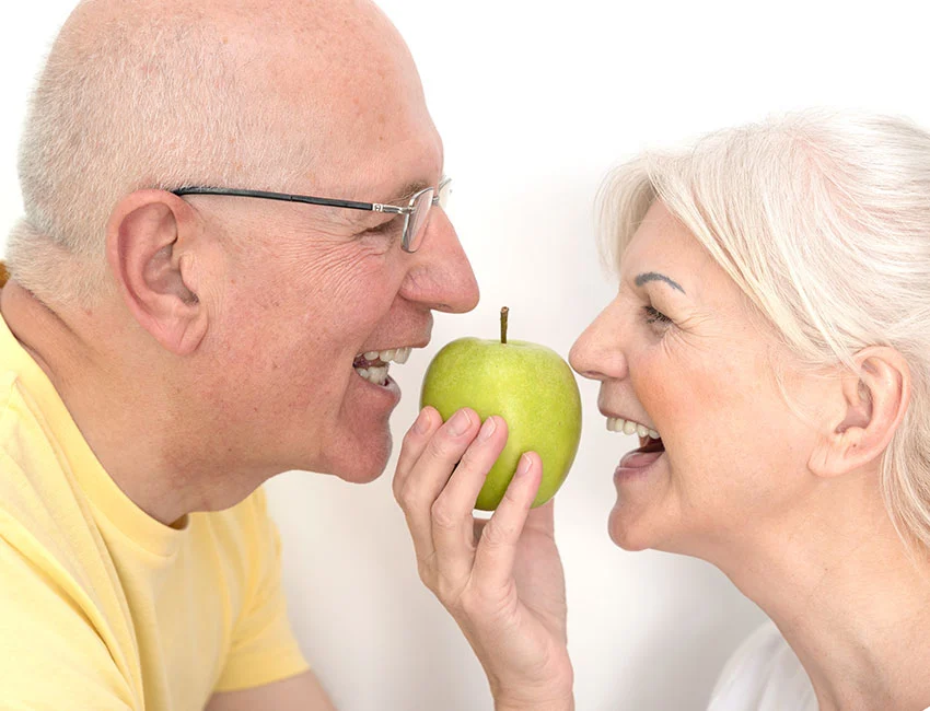 Couple with all-on-4 dental implants